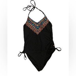 Aquarose Black One-Piece Women's Swim Suit